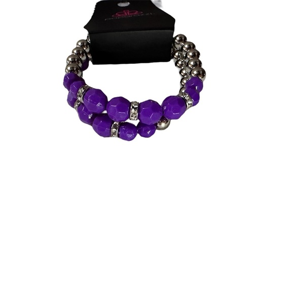 Paparazzi Purple Two by Two Twinkle bracelets - Picture 3 of 4